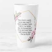 Belles Fleurs Psaume 91 Latte Mug (Devant)