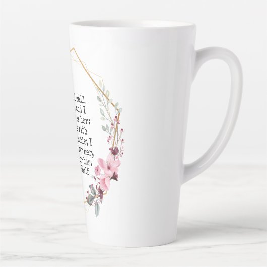 Belles Fleurs Psaume 91 Latte Mug (Droite)