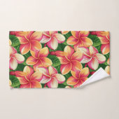 Belles fleurs rose tropicale sur vert de la forêt (Serviette à main)