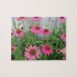 Belles fleurs roses dans Puzzle de jardin