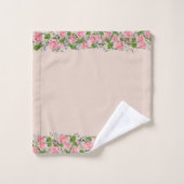 Belles fleurs roses sur du sable clair beige (Gant de toilette)