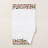 Belles fleurs roses sur fond blanc (Serviette à main)