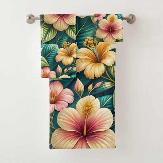 BELLES GRANDES FLEURS TROPICALES D'HIBISCUS (En situation)