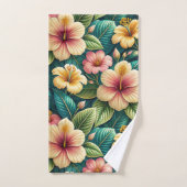 BELLES GRANDES FLEURS TROPICALES D'HIBISCUS (Serviette à main)