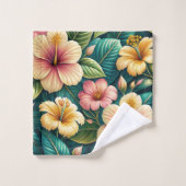 BELLES GRANDES FLEURS TROPICALES D'HIBISCUS (Gant de toilette)