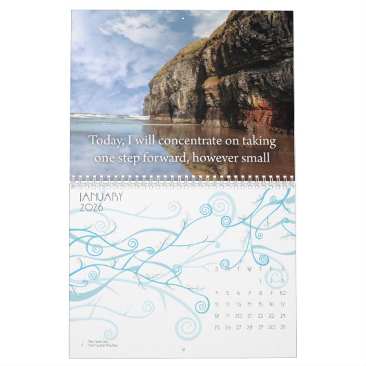 Belles images avec le calendrier d'affirmations (Jan 2026)