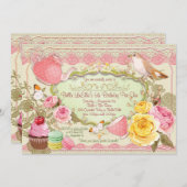 Belles invitations à la fête du thé (Devant / Derrière)
