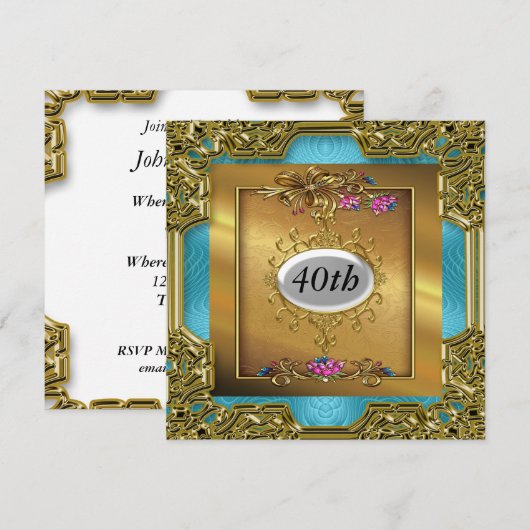 Belles invitations de fête d'anniversaire (Devant / Derrière)