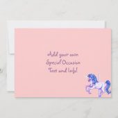 Belles invitations de licorne de carrousel (Dos)