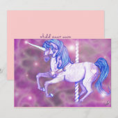 Belles invitations de licorne de carrousel (Devant / Derrière)