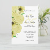 Belles invitations de mariage de rose jaune et de (Debout devant)