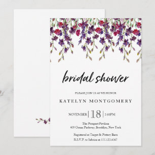 Belles invitations Fleurs sauvages de douche nupti