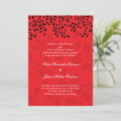 Belles invitations rouges et noires de mariage (Debout devant)