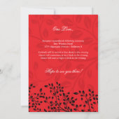 Belles invitations rouges et noires de mariage (Dos)