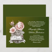 belles invitations vintages à mariage (Devant / Derrière)