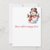 Belles Joyeuses Vacances Snowman Watercolor Cartes (Dos)