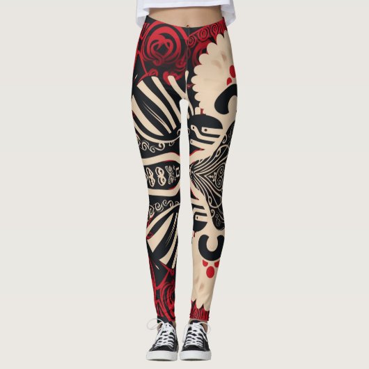 Belles Leggings Abstraits traditionnels (Devant)