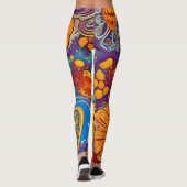 Belles Leggings abstraits traditionnels (Dos)