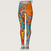Belles Leggings abstraits traditionnels (Devant)