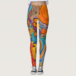 Belles Leggings abstraits traditionnels