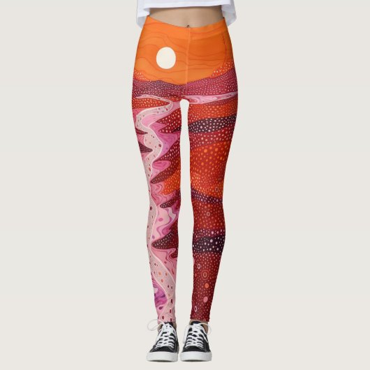 Belles Leggings abstraits traditionnels (Devant)