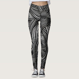 Belles Leggings d'Art Abstrait