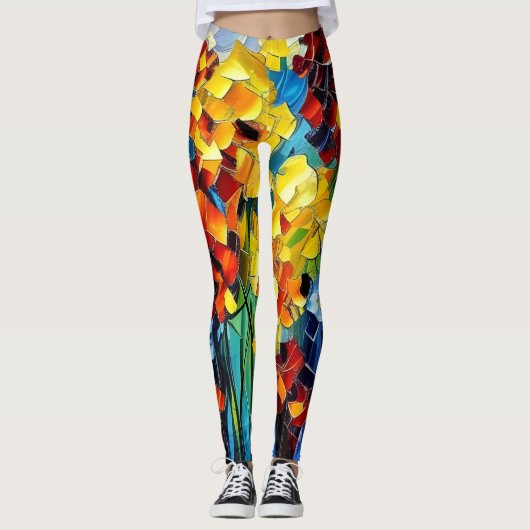 Belles Leggings d'Art Abstrait (Devant)