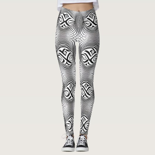 Belles Leggings d'Art Abstrait Traditionnel (Devant)