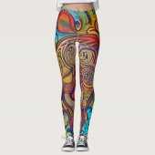 Belles Leggings d'Art Abstrait Traditionnel (Devant)