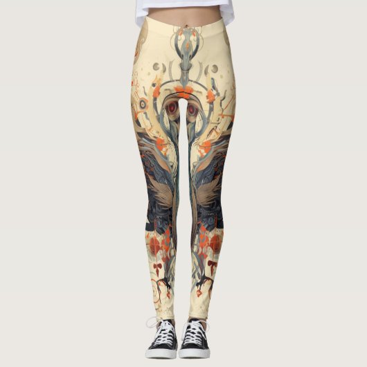 Belles Leggings d'Art Abstrait Traditionnel (Devant)