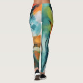 Belles Leggings d'Art Abstrait Traditionnel (Dos)