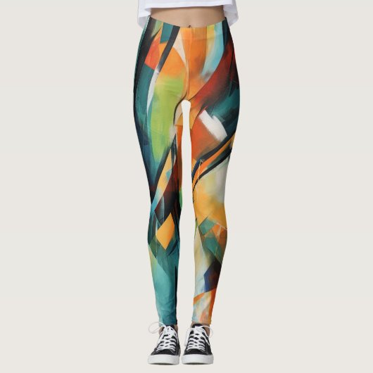 Belles Leggings d'Art Abstrait Traditionnel (Devant)
