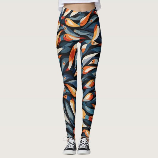Belles Leggings d'Art Abstrait Traditionnel (Devant)
