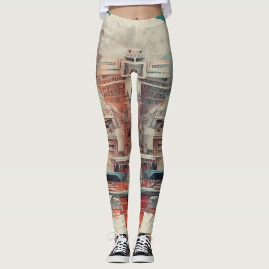 Belles Leggings d'Art Abstrait Traditionnel (Devant)