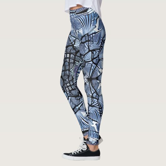 Belles Leggings d'Art Abstrait Traditionnel (Gauche)