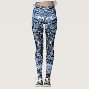 Belles Leggings d'Art Abstrait Traditionnel