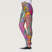 Belles Leggings d'Art Abstrait Traditionnel (Gauche)