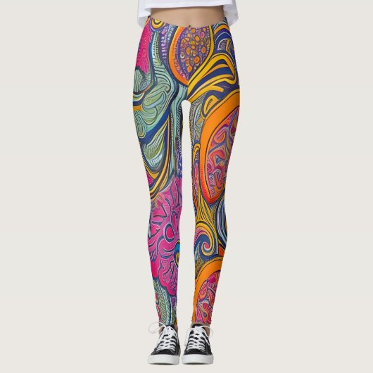 Belles Leggings d'Art Abstrait Traditionnel (Devant)