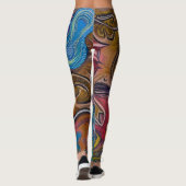 Belles Leggings d'Art Abstrait Traditionnel (Dos)