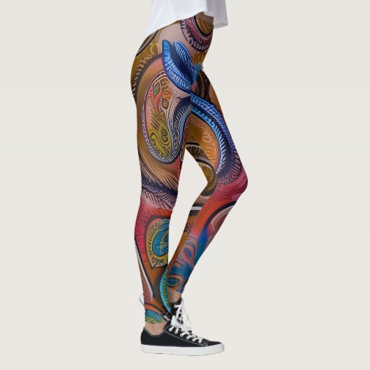 Belles Leggings d'Art Abstrait Traditionnel (Droite)