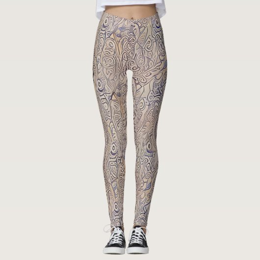 Belles Leggings d'Art Abstrait Traditionnel (Devant)