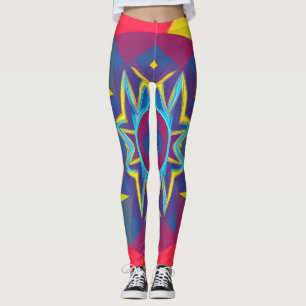 Belles Leggings d'Art Abstrait Traditionnel