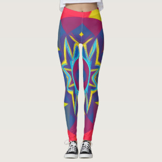 Belles Leggings d'Art Abstrait Traditionnel
