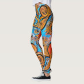 Belles Leggings d'Art Abstrait Traditionnel (Gauche)