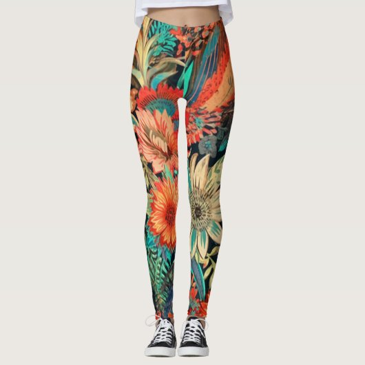 Belles Leggings d'Art Abstrait Traditionnel (Devant)