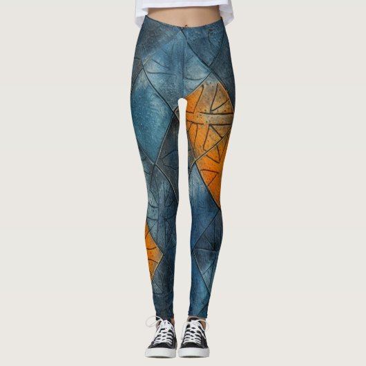 Belles Leggings d'Art Abstrait Traditionnel (Devant)