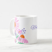 Belles marguerites nom personnalisé tasses (Devant gauche)