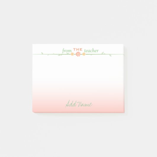 Belles notes de post-it customisées de professeur (Devant)