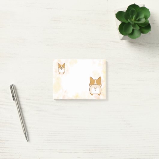 Belles notes de post-it de bout de corgi (Bureau)