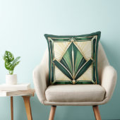 Belles nuances de coussin Art Déco Vert. (Chaise)